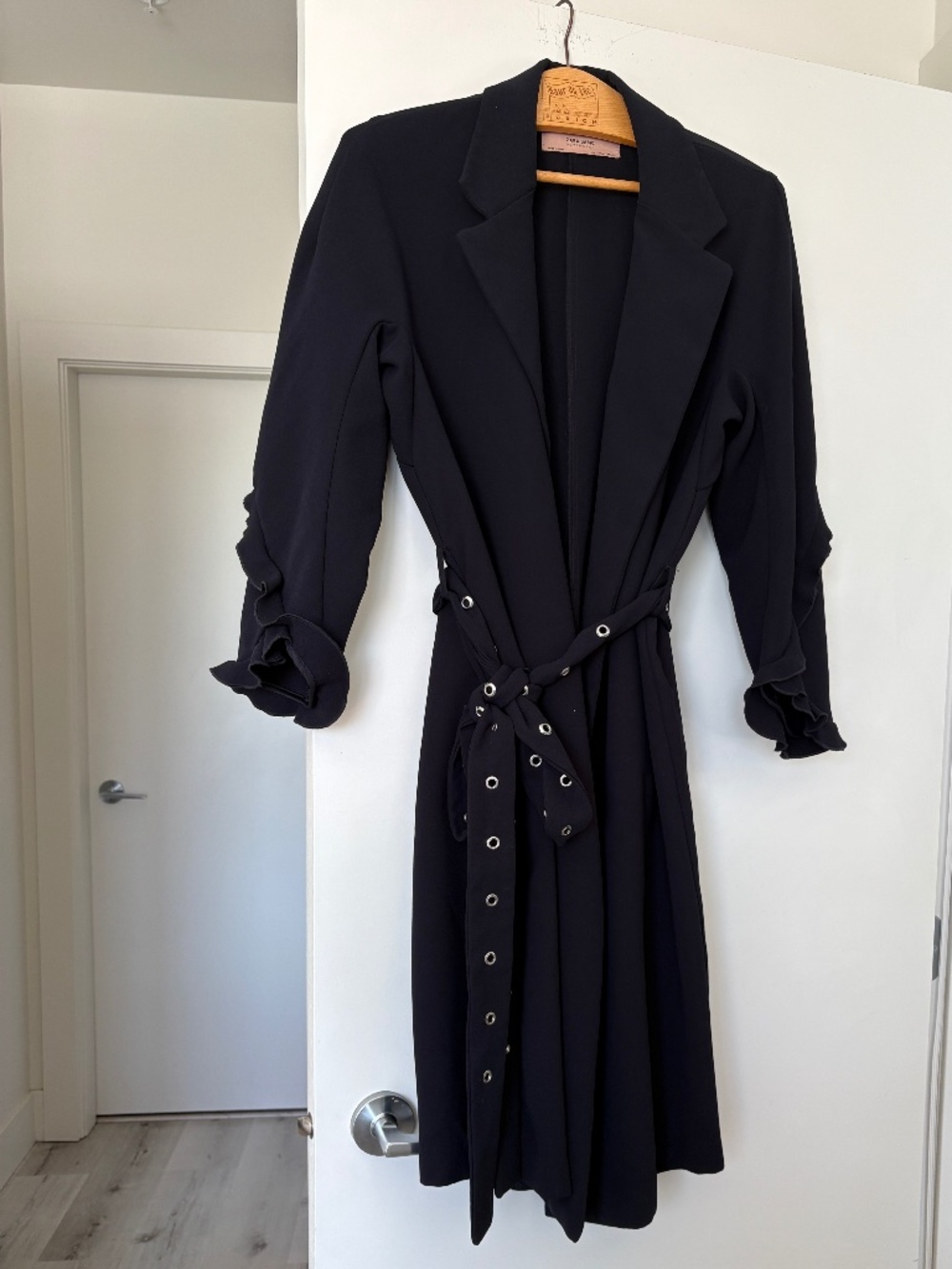 navy blue coat from Zara L